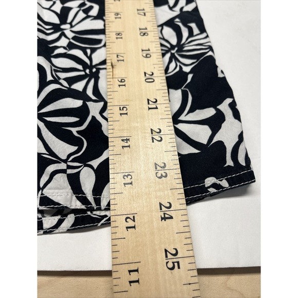 Womens Ann Taylor Loft Marisa Bermuda Shorts 31” Floral Black/White Drawstring m - Picture 5 of 8